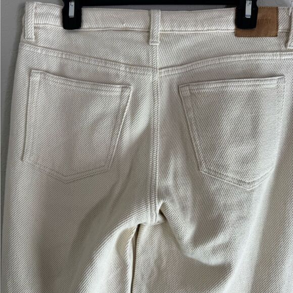 Weekday Cream Wide Leg Pants High Waisted Minimalist Size 28 - Picture 5 of 12